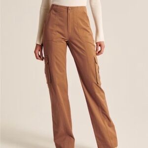 Abercrombie & Fitch straight leg Cargo Pants in Camel